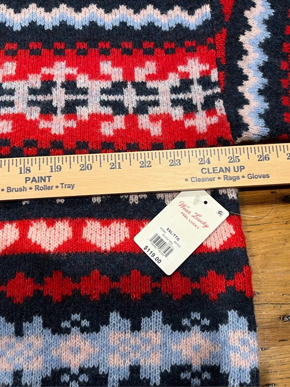 Lucky Brand Navy Fair Isle Button-Front Cardigan with Red and Light Blue NWT - Picture 9 of 11